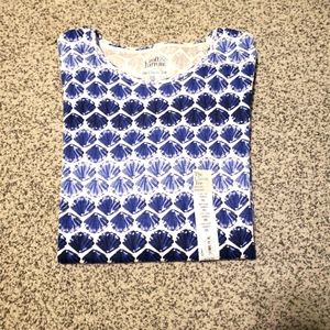 Croft & Barrow The Classic Tee XXL, NWT, 100% cotton, white background with blue